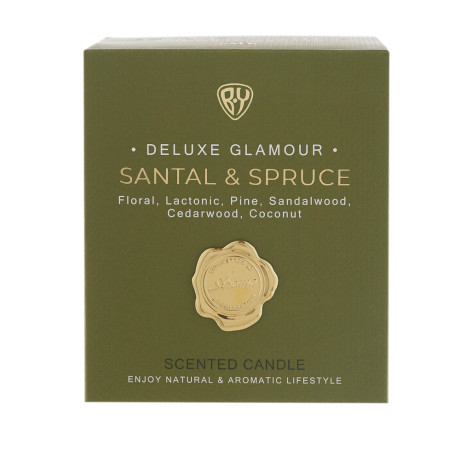 BY Свеча ароматизированная Deluxe Glamour, 200гр. Santal & Spruce
