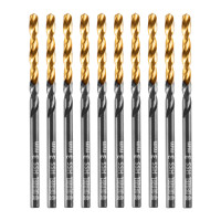 Сверло по металлу, 3 мм, HSS-Tin, Golden Tip, 10 шт. Denzel