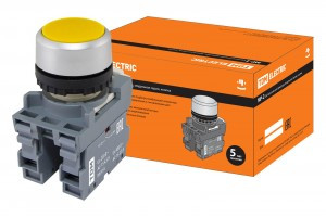 TDM Кнопка с фиксацией MP2-20Y в сборе d22мм 1з+1р желтая (10!) SQ0747-0009