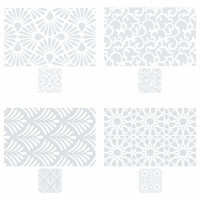 Набор термосалфеток 8шт (4шт 42x28см + 4шт 9x9см), &quot;Барокко&quot; белый принт, 4 дизайна