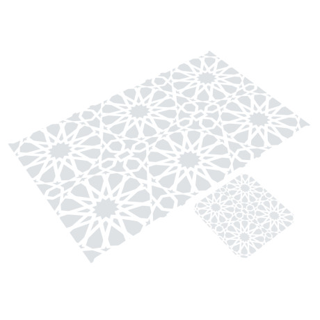 Набор термосалфеток 8шт (4шт 42x28см + 4шт 9x9см), "Барокко" белый принт, 4 дизайна