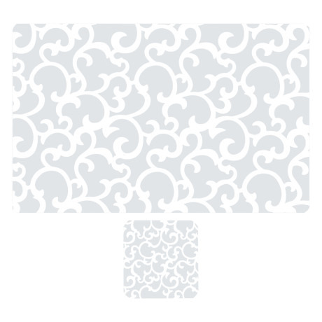 Набор термосалфеток 8шт (4шт 42x28см + 4шт 9x9см), "Барокко" белый принт, 4 дизайна