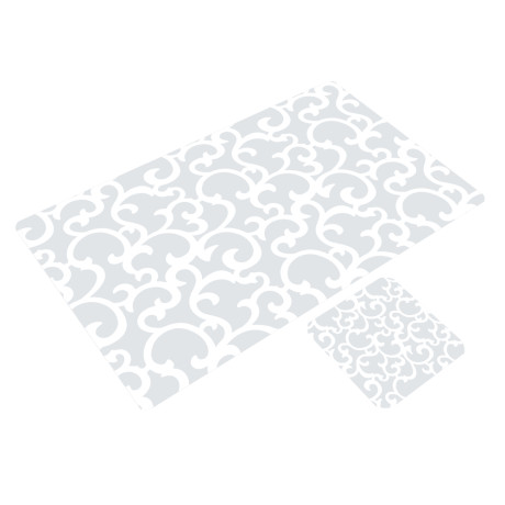 Набор термосалфеток 8шт (4шт 42x28см + 4шт 9x9см), "Барокко" белый принт, 4 дизайна