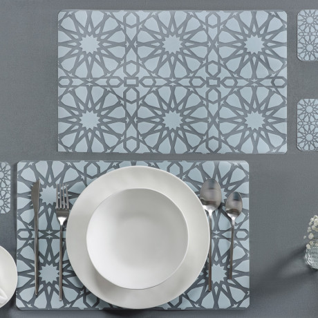 Набор термосалфеток 8шт (4шт 42x28см + 4шт 9x9см), "Барокко" белый принт, 4 дизайна