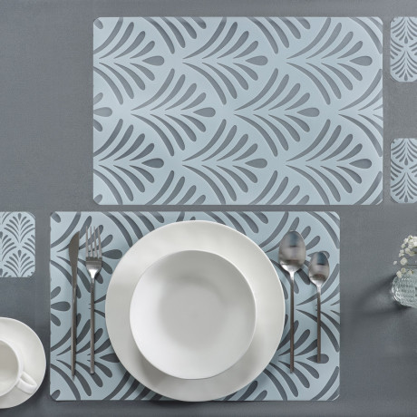 Набор термосалфеток 8шт (4шт 42x28см + 4шт 9x9см), "Барокко" белый принт, 4 дизайна