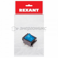 REXANT выкл. клавишный 250V 16А (4с) ON-OFF син.,подсв.(RWB-502, SC-767, IRS-201-1) ИУ36-2331-1