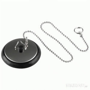 Пробка для ванны (раковины) c цепочкой из нерж.стали 40см, черный, SS-03 103663 Рыжий кот