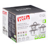 VETTA Фултон Набор кастрюль 6 пр. (2,9л+4,0л+5,4л) со стекл. крышкой