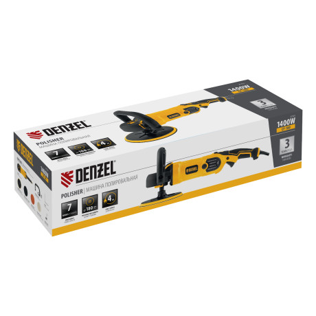 Машина полировальная CP-180, 1400 Вт, 180 мм, 0-3000 об/мин Denzel