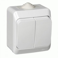 Systeme Electric Этюд выкл. ОУ 2 кл. бел. (пл.осн., IP44) BA10-042B (14!)