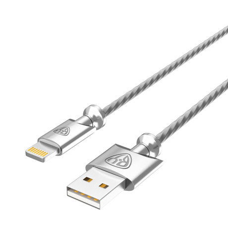 BY Кабель для зарядки Metall iP, 1м, 2,4A, металл