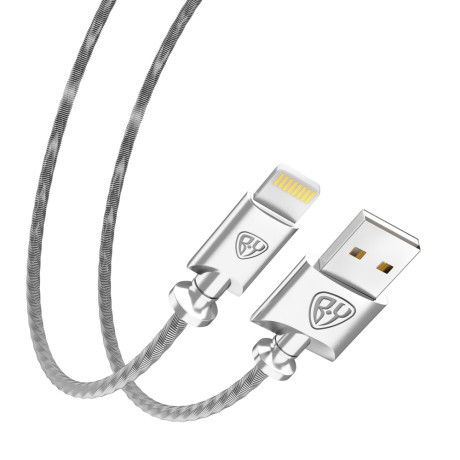 BY Кабель для зарядки Metall iP, 1м, 2,4A, металл