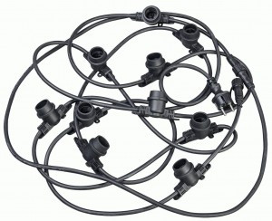 IEK гирлянда белт-лайт 5м 10 ламп E27 20W RGB, шаг 50, черный шнур 3м, IP65 LGDU601-3-010-05-B-S-65