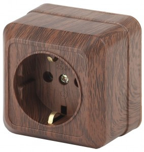 ЭРА Intro Quadro роз. ОУ 1 мест. 16A (земля, керамика) венге, 250В 2-202-10 0347