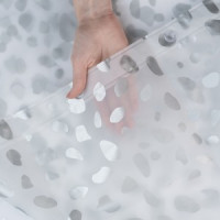 Штора для ванной комнаты PEVA 200х180см Дропс, серые пятна, прозрачн 75687 Master House