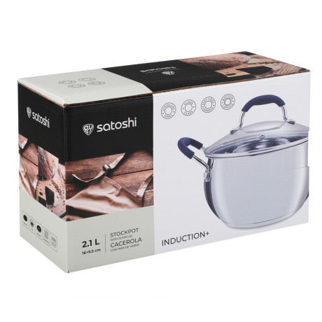 SATOSHI Альба Кастрюля 16х9,5см. 2,1 л. со стекл. крышкой, индукция