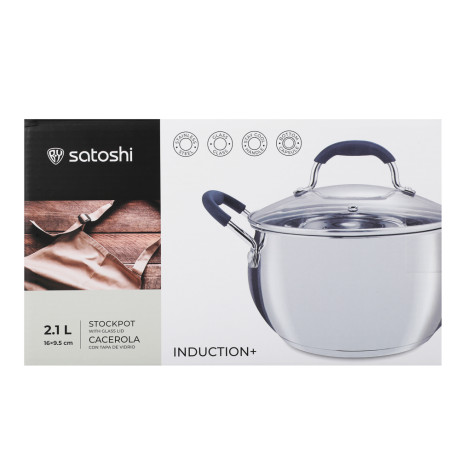 SATOSHI Альба Кастрюля 16х9,5см. 2,1 л. со стекл. крышкой, индукция
