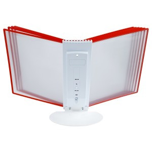 Демосистема настольная OfficeSpace с 10 панелями А4, красная Арт.359496