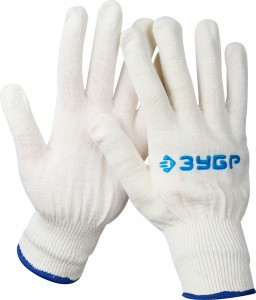 Перчатки ЗУБР трикотажные, 12 класс, х/б, L-XL
