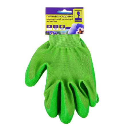 INBLOOM Перчатки с латексным полуобливом, полиэстер, р.9, 25см, 64г