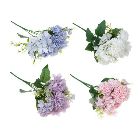 LADECOR Букет искусственных цветов, 30 см, пластик, ткань, 4 цвета