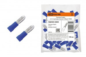 TDM разъем РшИп  2-5-4 штек. син. (папа) d=4мм Sпров=1,5-2,5мм (уп.100шт цена за ГУ) (15!) SQ0505-00