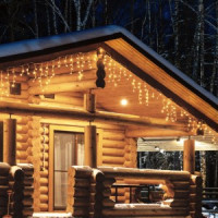 Гирлянда-бахрома ул. св/д мерцание 12м 195 LED провод прозр ULD-B12006-195/TTK WARM WHITE IP44 Uniel