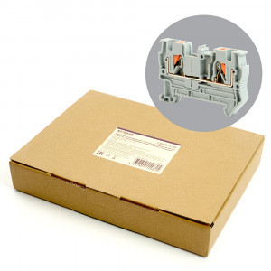 Stekker зажим самозажимной 2-х проводный проходной ЗНИ 4мм2 LD572-1-40 (JXB PT 4) серый 49242