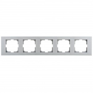 OVIVO Рамка СУ 5 местн. GRANO серебро, 400-100000-250