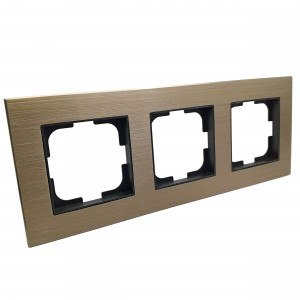 Ovivo Рамка СУ 3 мест. PRIME ELEMENTS ALUMINIUM бронза/черный, 403-510017-227