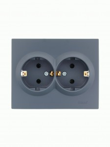 Lezard VESNA роз. земля СУ 2 мест. 16А графит. (ПБТ) (корп. ABS) 742-3400-127B