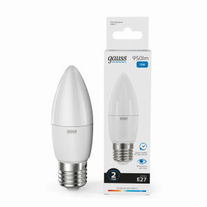 Gauss Elementary лампа Свеча E27 12W(950lm) 6500K 6K матов., пластик 30232