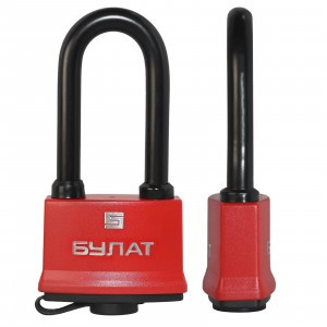 Замок навесной БУЛАТ ВС 1-П70-01 ПЛ Ш70*В139 всепогод удл дуж d=10,6мм автомат 5 анг.кл.(24,6)