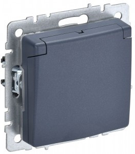 IEK BRITE мех. роз. СУ земля(штор, крыш.) 16А IP20 РСбш10-3-БрМ маренго BR-R16-16-K35