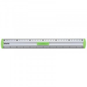 Линейка 30см Attache Selection aluminium с держателем зеленый 726997