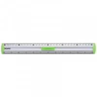 Линейка 30см Attache Selection aluminium с держателем зеленый 726997