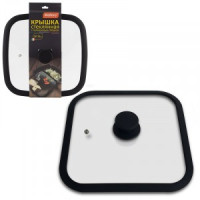 Крышка Mallony QUADRATO, 28*28см, обод/ручка силикон, паровыпуск, стекло 3667