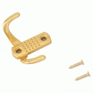 Крючок-вешалка мебельн 2-рожк СТАНДАРТ 212B GP золото В68*Ш51*Г25 ЕВРОПАКЕТ(600,50)