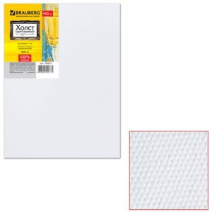 Холст грунт. на подрамнике BRAUBERG 18х24 см, 100% хлопок, крупное зерно, 190643