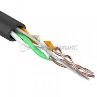 REXANT кабель витая пара U/UTP 2х2х24 AWG  CAT5e CU, OUTDOOR, черный, 305м (цена за бухту)