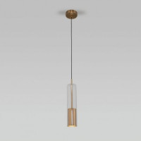 Eurosvet св-к подвесной GU10 1x50 Вт 70х70х1200 металл прозрачный/латунь Solita 50249/1 a061720