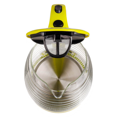 LEBEN Чайник электрический 1,7л, 1850Вт, скрытый нагр.элемент, стекло, рифлёное стекло