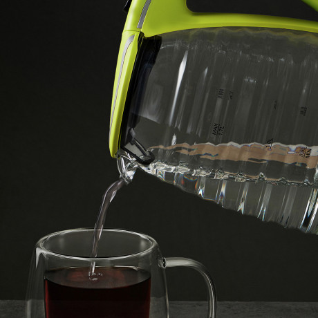 LEBEN Чайник электрический 1,7л, 1850Вт, скрытый нагр.элемент, стекло, рифлёное стекло