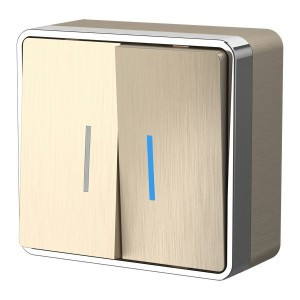 Werkel выкл. ОУ 2 кл. (инд.) Gallant (шампань рифленый) a051043 W5020110