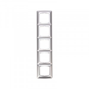 KRANZ DEA Рамка 5 мест. (горизонт.) Серебряный металлик KR-78-0289