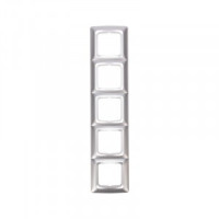 KRANZ DEA Рамка 5 мест. (горизонт.) Серебряный металлик KR-78-0289