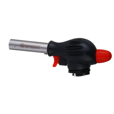 Горелка газ. с пьезорозжигом тм ЕРМАК,цанг. захват,шир.сопло,латунь,ударопр,морозоуст,17х6,6х5,1см