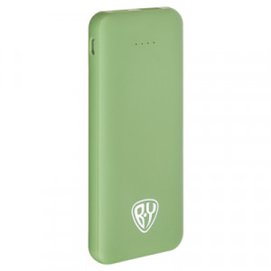 BY Аккумулятор мобильный, 5000 мАч, USB, 2А, прорезиненное покрытие, зеленый