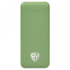 BY Аккумулятор мобильный, 5000 мАч, USB, 2А, прорезиненное покрытие, зеленый