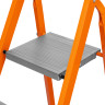 Стремянка, 5 ступеней, стальной профиль, ступени сталь, оранжевая, Сибртех